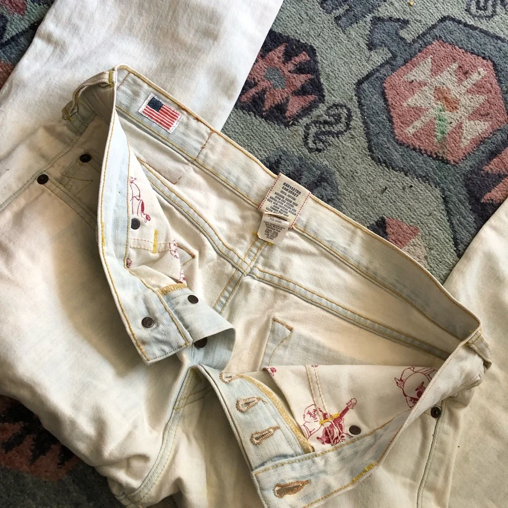 True Religion White Tapered Jeans